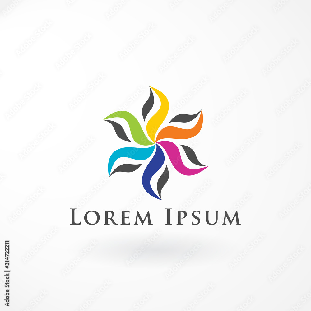 Abstract Logo Rotation with Combination Multiple Color Abstract Logo Rotation with Combination Multiple Color