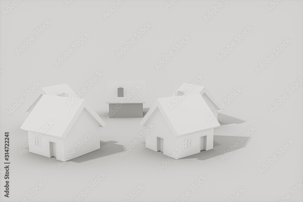 White small house model with white background, 3d rendering. White small house model with white background, 3d rendering.