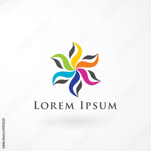 Abstract Logo Rotation with Combination Multiple Color