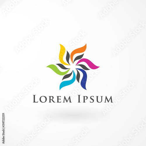 Design Abstract Logo with Combination Multiple Color
