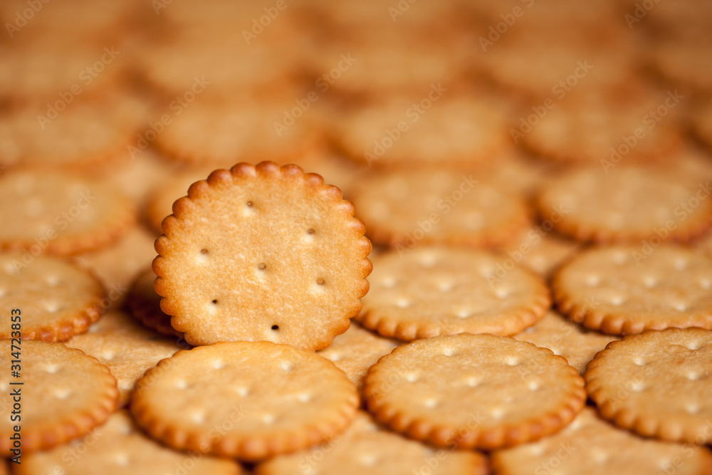 Round crackers. Shallow depth of field Round crackers. Shallow depth of field