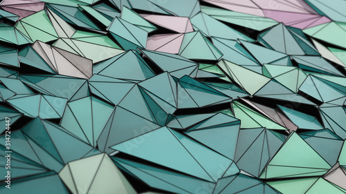 Fotografi Abstract 3d rendering of triangulated surface