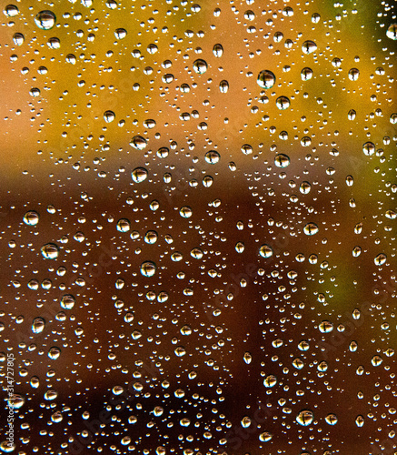 Rain drops on glass window
