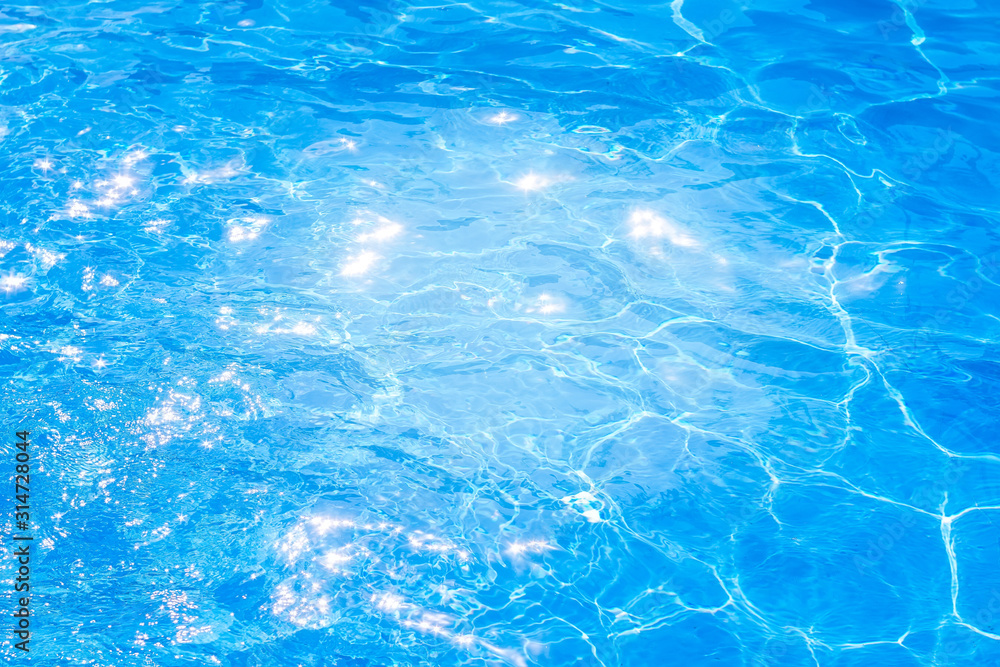 surface of blue swimming pool,background of water in swimming pool.