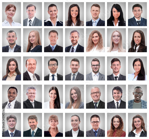 collage of portraits of successful young businessmen