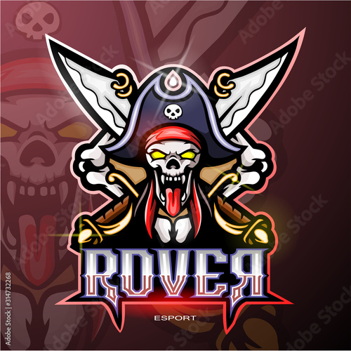 Pirate skull esport logo design