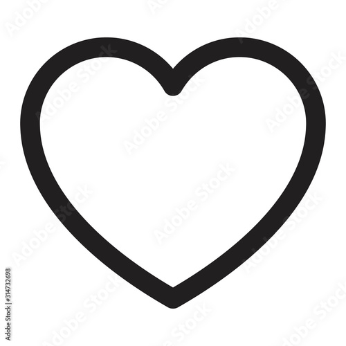 Black and white heart on white background photo