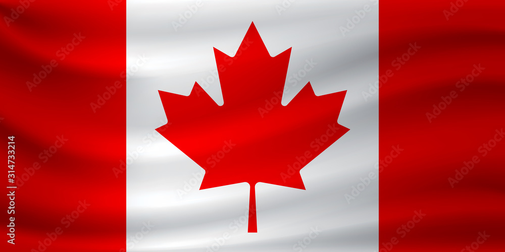 Waving flag of Canada. Vector illustration Waving flag of Canada. Vector illustration