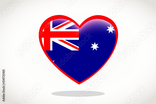 Australia Flag in Heart Shape. Heart 3d Flag of Australia, Australia flag template design. Free Download Australia Flag in Heart Shape. Heart 3d Flag of Australia, Australia flag template design. - GFXLoad