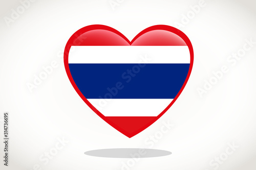 Thailand Flag in Heart Shape. Heart 3d Flag of Thailand, Thailand flag template design. Free Download Thailand Flag in Heart Shape. Heart 3d Flag of Thailand, Thailand flag template design. - GFXLoad