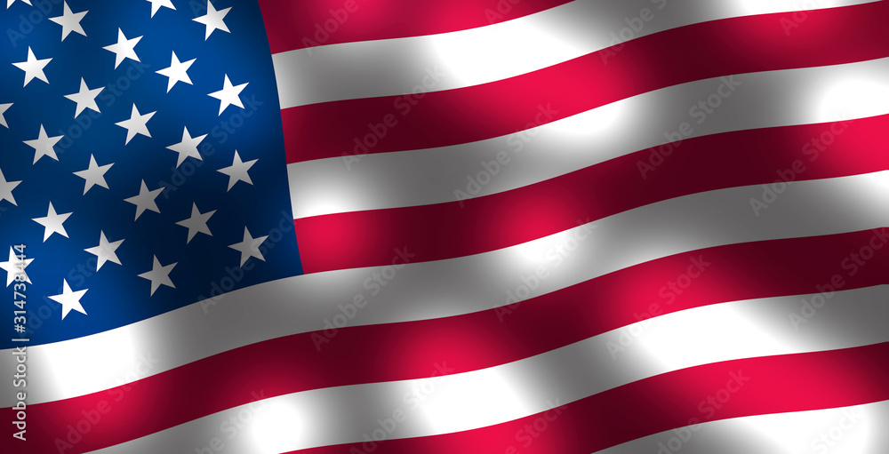 Waving flag of United States of America background Waving flag of United States of America background