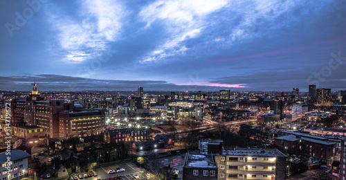 Overlooking Leeds City Centre - evening photo
