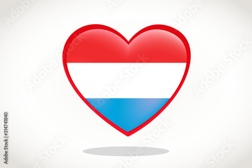 Luxembourg Flag in Heart Shape. Heart 3d Flag of Luxembourg, Luxembourg flag template design. Free Download Luxembourg Flag in Heart Shape. Heart 3d Flag of Luxembourg, Luxembourg flag template design. - GFXLoad