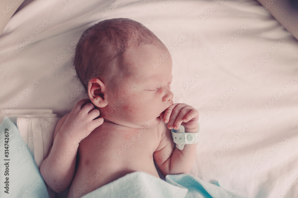 Newborn baby sleeping in hospital Newborn baby sleeping in hospital