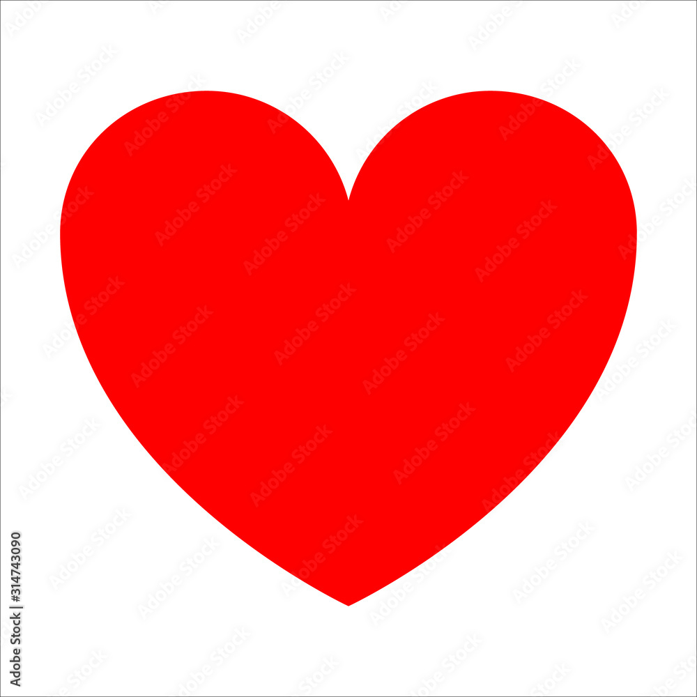 The red heart is a symbol of love. Valentine's day, wedding. For registration of a wedding celebration, for cards, declarations of love. Vector - obrazy, fototapety, plakaty 