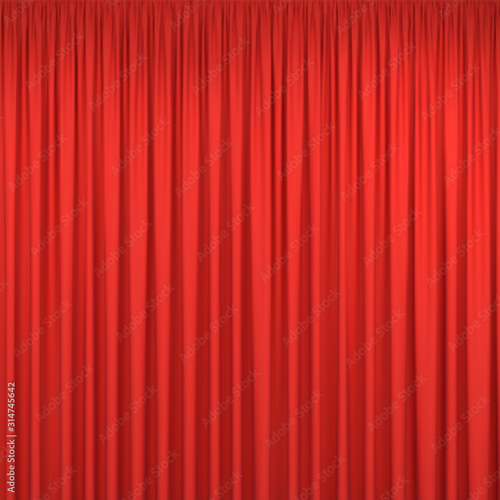 Red closed stage curtains background isolated on white Stock Vector | Adobe  Stock