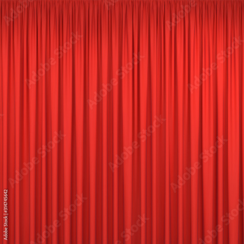 Red closed stage curtains background
