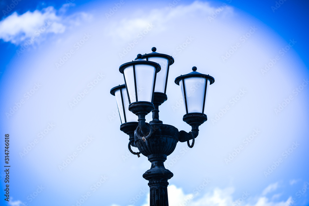 street lamp close up view