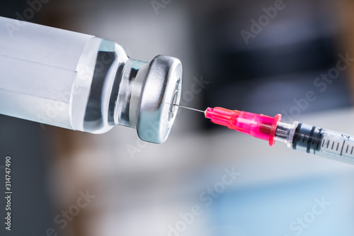 Filling Shingles Vaccine Syringe photo