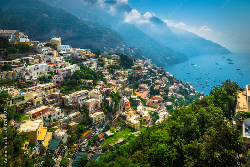 Italy - Incredible View of Village by the Sea - Amalfi Coast