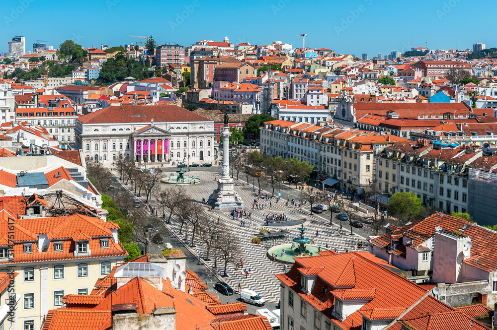 Aerial view on the center of Lisboa, Portugal