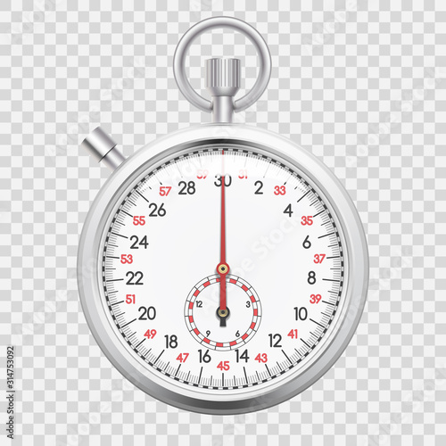 Realistic chronometer isolated on white background