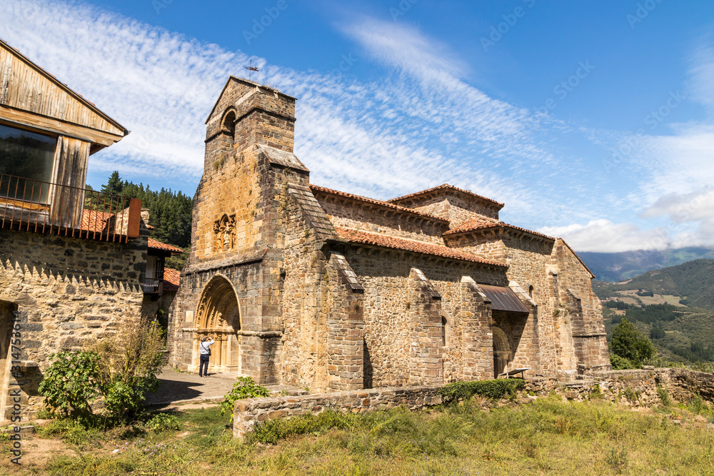 Cabezon de Liebana, Spain. The Iglesia de Santa Maria (St Mary's Church) in the village of Piasca