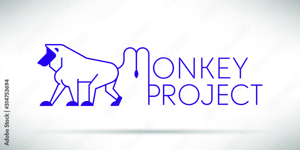 Monkey Animal Monogram Vector Logo Template 