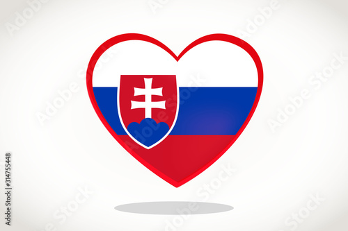 Free Download Slovakia Flag in Heart Shape. Heart 3d Flag of Slovakia, Slovakia flag template design. - GFXLoad