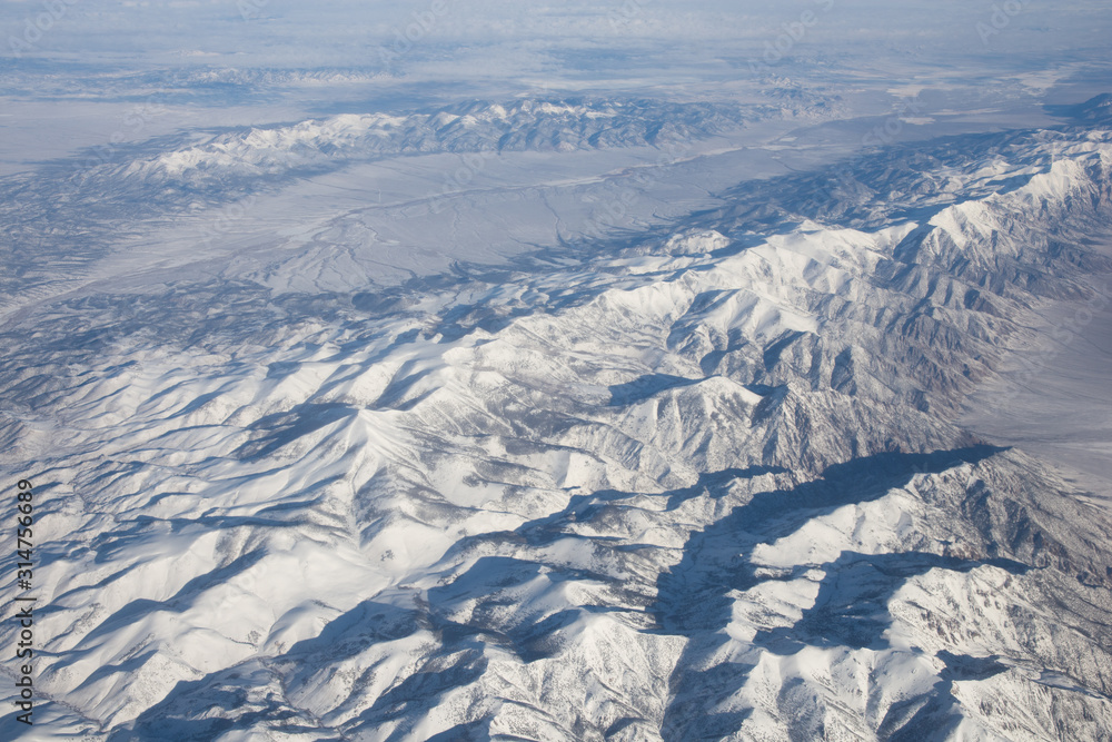 Fototapeta premium Desert Mountains of Nevada (supposedly) from airplane