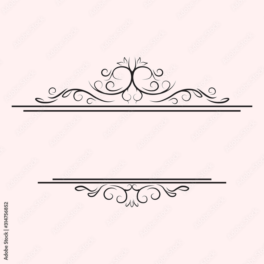 Graphic illustration. Logotype for a wedding photographer. Linear style. Curls logo