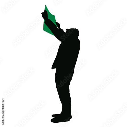 a protestor man body silhouete vector