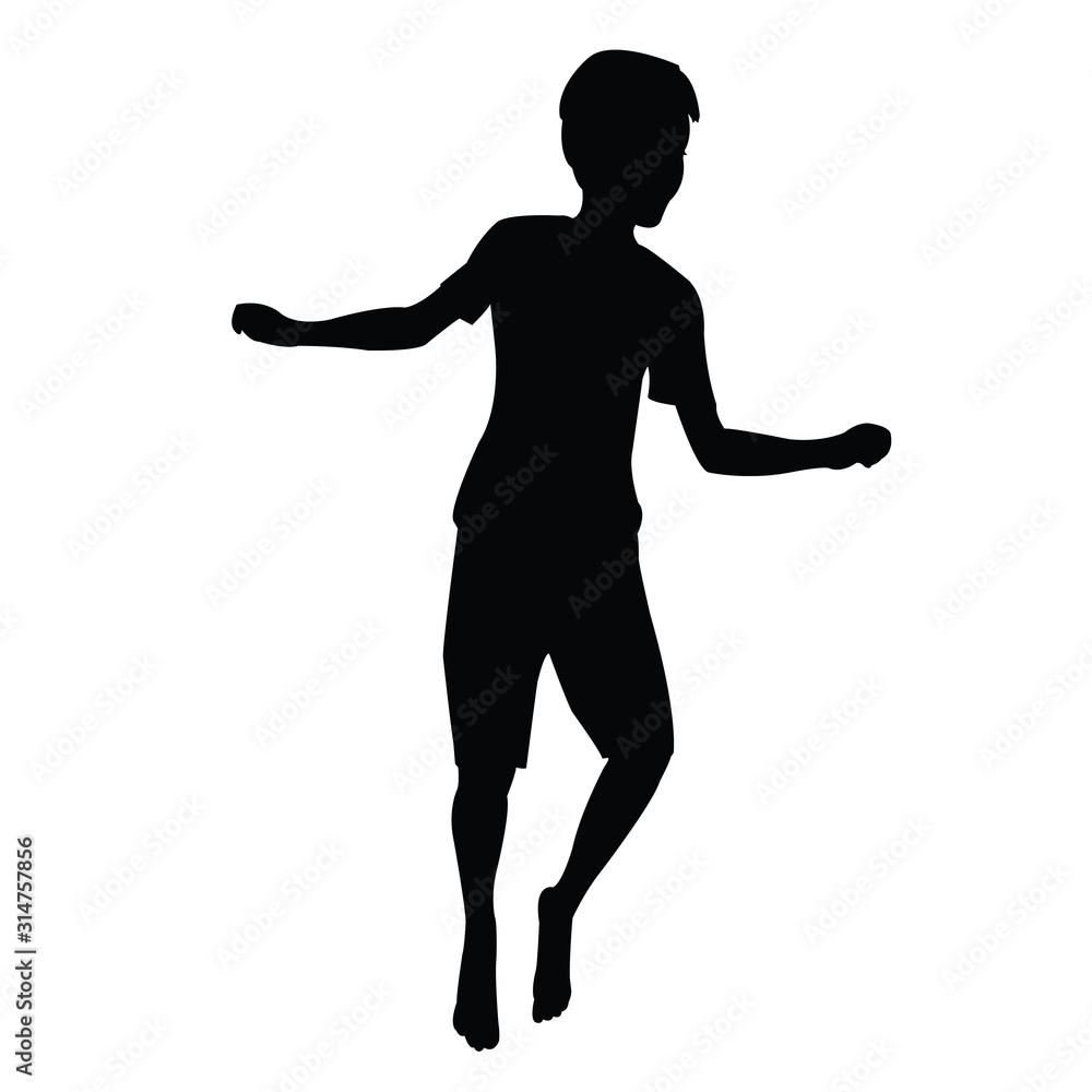 a boy jumping body silhouette vector a boy jumping body silhouette vector