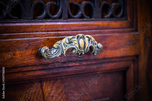 ancient doors close up within the historical streets of Rome