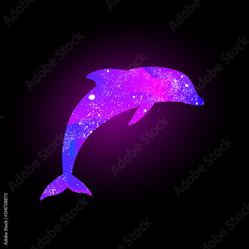 Dolphin silhouette with space inside
