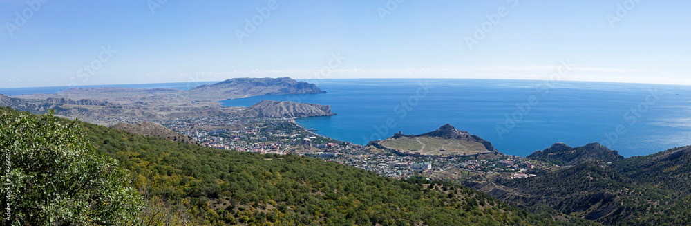 Panorama of the Black Sea coast, Crimea.