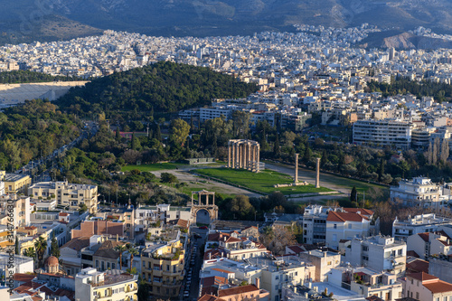 Day view to Athens from hill, Athens, Greece.