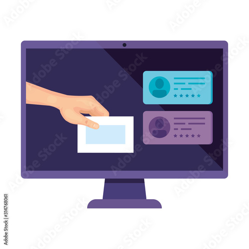 computer for vote online isolated icon