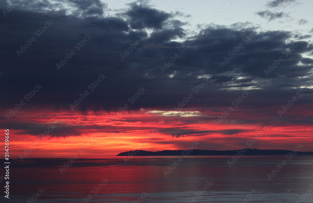 Catalina red & dark clouds