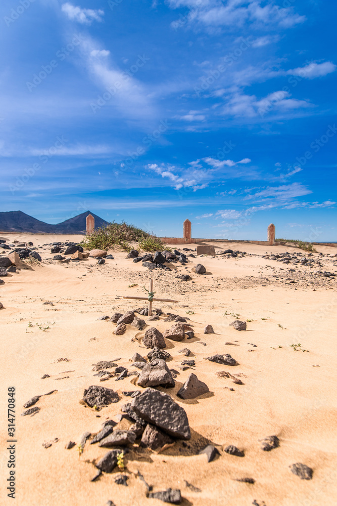 Cemetery of Cofete. A abandoned cemetery in the south of Fuerteventura