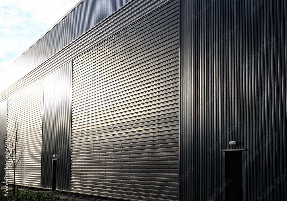 Side of new industrial warehouse Side of new industrial warehouse