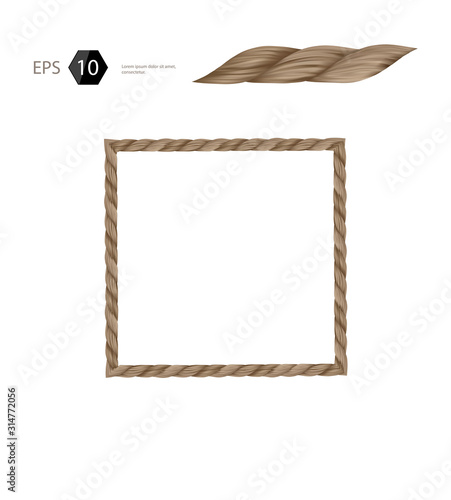 Rope frame set isolated on white background square