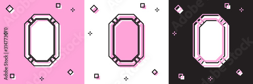 Set Poker table icon isolated on pink and white, black background.  Vector Illustration