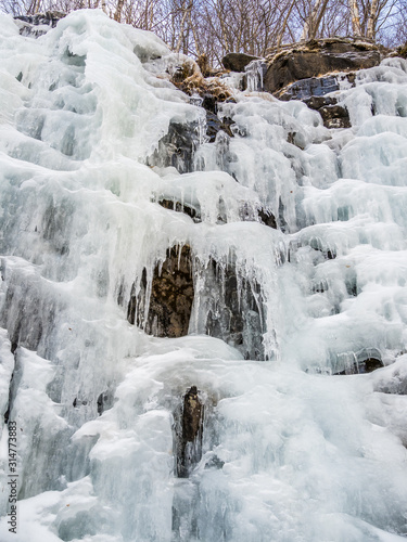 Frozen waterfalls in Adirondack Mountains © oldmn