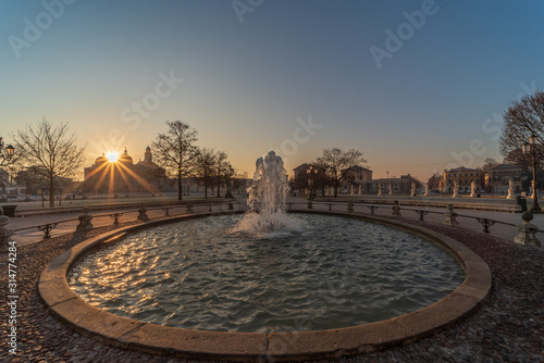 Prato della Valle, square in the city of Padua with the Memmia island