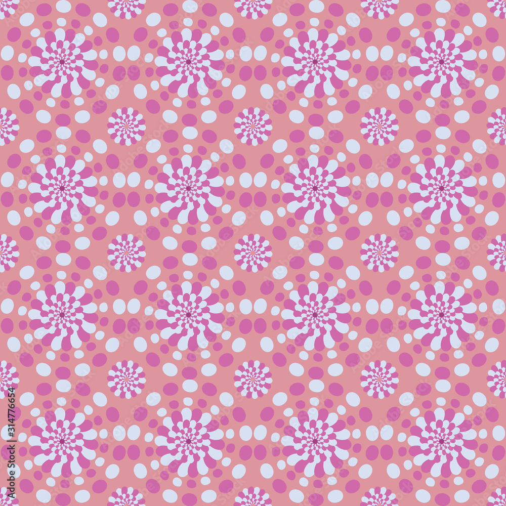 Abstract, floral, illusory pattern for backgrounds/wrapping paper/kids/children's fashion clothes or surface pattern. 