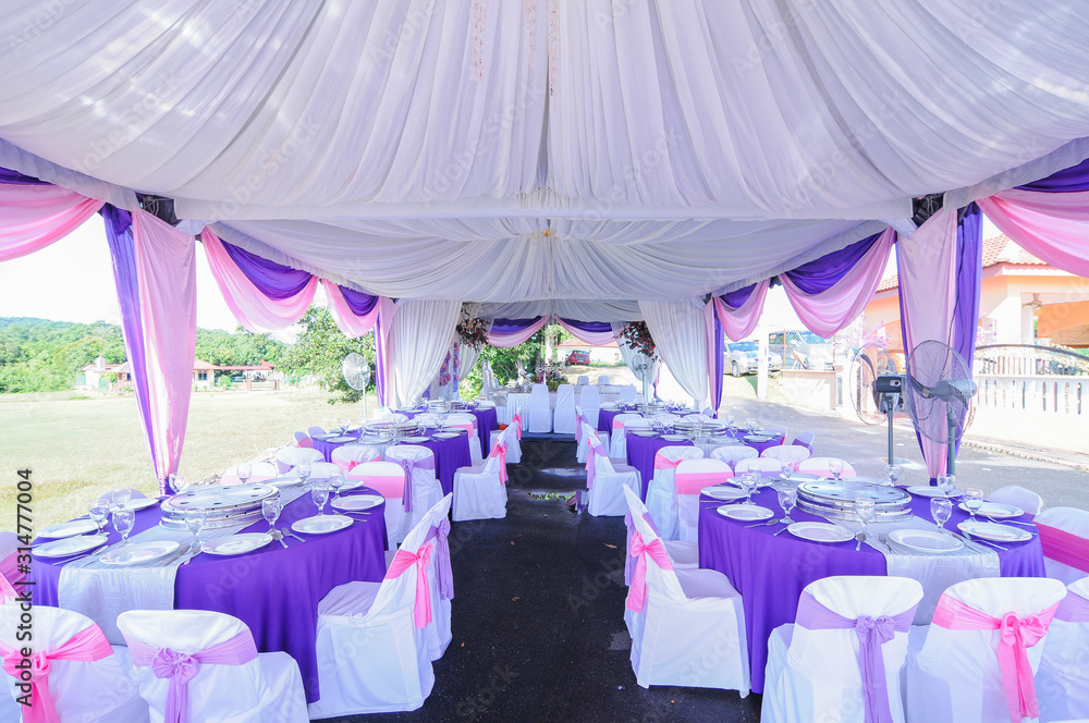  Dining table decorated for weddings held in Malaysia.