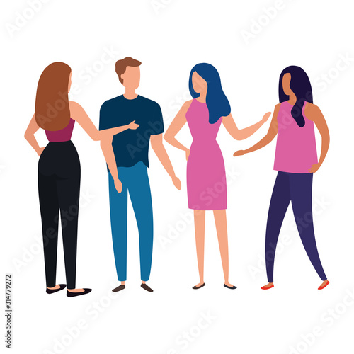 meeting of business people avatar characters