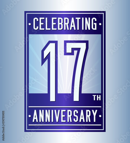 Fotografija 17 years logo design template