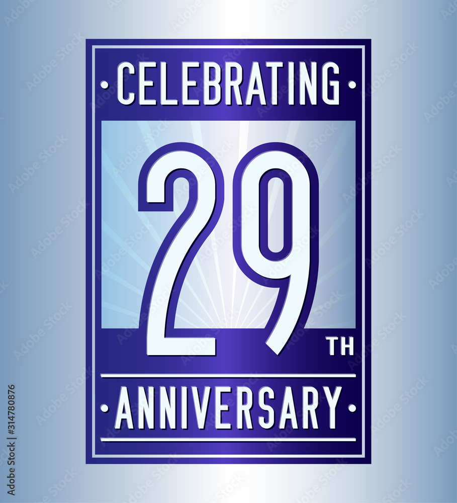 29 years logo design template. Anniversary vector and illustration. 29 years logo design template. Anniversary vector and illustration.